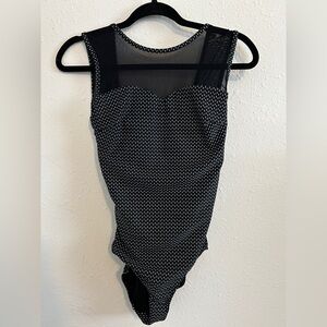 Albion Maria One Piece Swimsuit Mesh Sweetheart Neckline Size Small